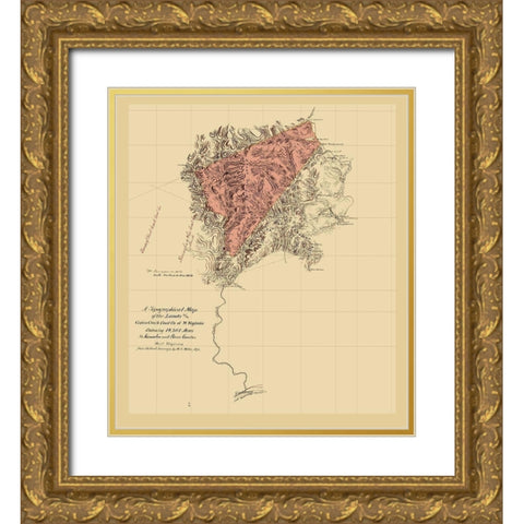 Cabin Creek Coal Company West Virginia Gold Ornate Wood Framed Art Print with Double Matting by Miller