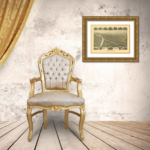 Grafton West Virginia - Fowler 1898 Gold Ornate Wood Framed Art Print with Double Matting by Fowler