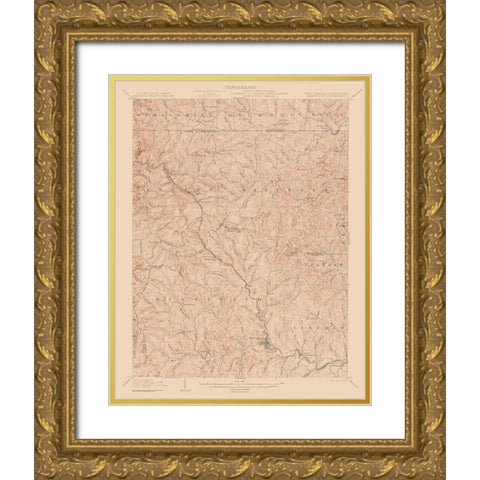 Mannington West Virginia Quad - USGS 1905 Gold Ornate Wood Framed Art Print with Double Matting by USGS