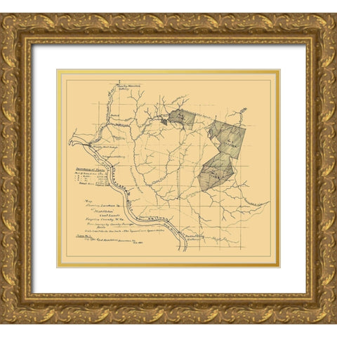 Middleton Coal Lands Fayette County West VA Gold Ornate Wood Framed Art Print with Double Matting by Hotchkiss