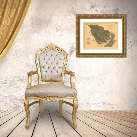 New River Kanawha Coal Fields West Virginia Gold Ornate Wood Framed Art Print with Double Matting by Peacock