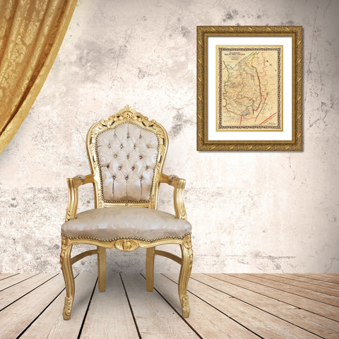 West Virginia - Richardson 1864 Gold Ornate Wood Framed Art Print with Double Matting by Richardson