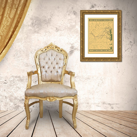 Adams Express Co, Baltimore Division - Lang 1885 Gold Ornate Wood Framed Art Print with Double Matting by Lang