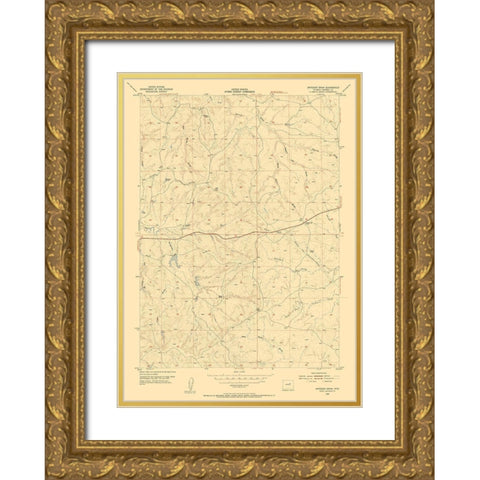 Artesian Draw Wyoming Quad - USGS 1954 Gold Ornate Wood Framed Art Print with Double Matting by USGS