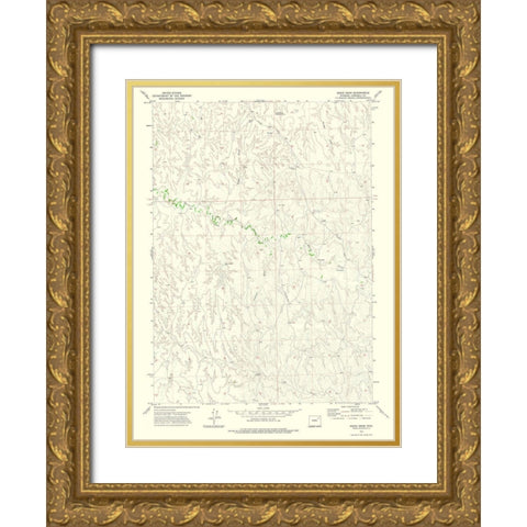 Bogie Draw Wyoming Quad - USGS 1971 Gold Ornate Wood Framed Art Print with Double Matting by USGS