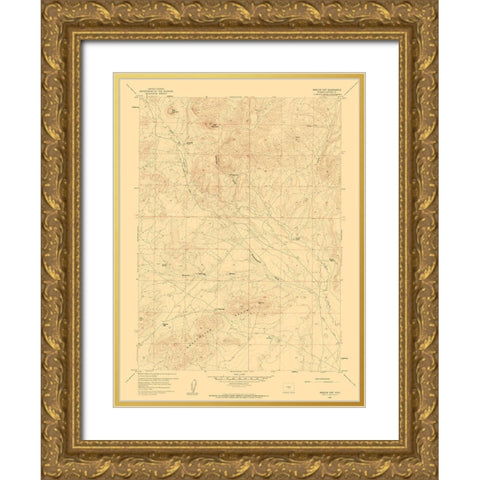 Barlow Gap Wyoming Quad - USGS 1959 Gold Ornate Wood Framed Art Print with Double Matting by USGS