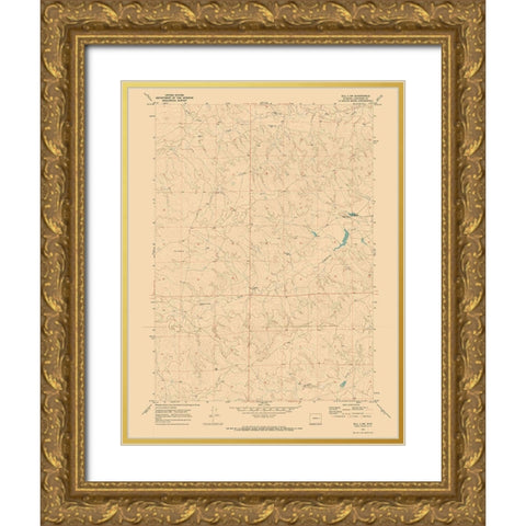 Bill 4 Converse County Wyoming Quad - USGS 1970 Gold Ornate Wood Framed Art Print with Double Matting by USGS