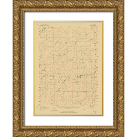 Bill Wyoming Quad - USGS 1959 Gold Ornate Wood Framed Art Print with Double Matting by USGS