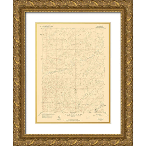 Broad Mesa Wyoming Quad - USGS 1959 Gold Ornate Wood Framed Art Print with Double Matting by USGS