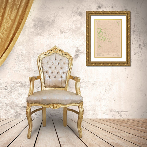 Carr Draw Wyoming Quad - USGS 1972 Gold Ornate Wood Framed Art Print with Double Matting by USGS
