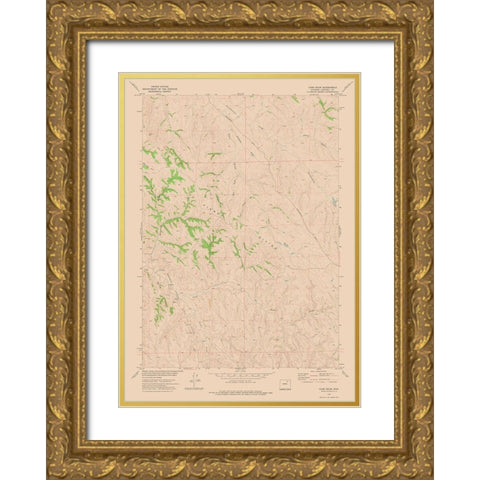 Carr Draw Wyoming Quad - USGS 1972 Gold Ornate Wood Framed Art Print with Double Matting by USGS
