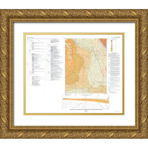 Chicken Creek West Quad Wyoming - Roehler 1967 Gold Ornate Wood Framed Art Print with Double Matting by Roehler