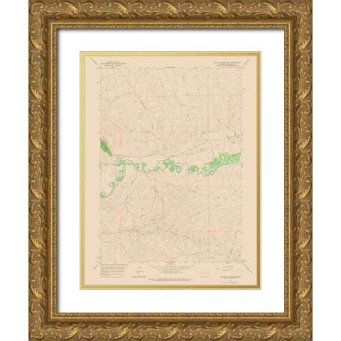 Figure 8 Reservoir Wyoming Quad - USGS 1961 Gold Ornate Wood Framed Art Print with Double Matting by USGS