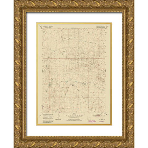 Love Ranch Wyoming Quad - USGS 1952 Gold Ornate Wood Framed Art Print with Double Matting by USGS