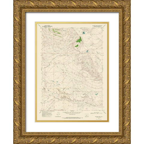 Notches Dome Wyoming Quad - USGS 1968 Gold Ornate Wood Framed Art Print with Double Matting by USGS