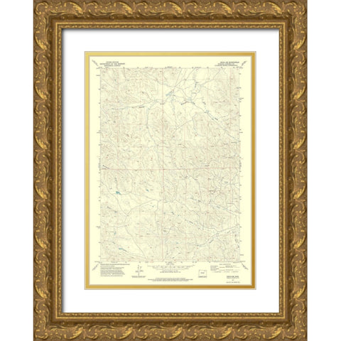 North West Oriva Wyoming Quad - USGS 1971 Gold Ornate Wood Framed Art Print with Double Matting by USGS