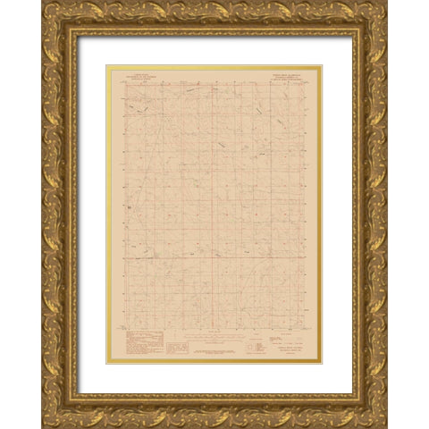 Persson Draw Wyoming Quad - USGS 1984 Gold Ornate Wood Framed Art Print with Double Matting by USGS