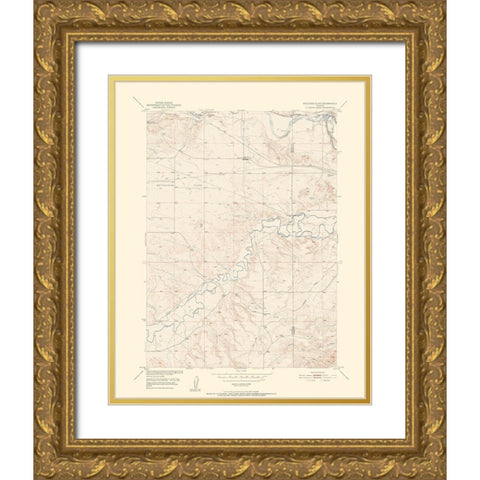 Register Cliff Wyoming Quad - USGS 1950 Gold Ornate Wood Framed Art Print with Double Matting by USGS