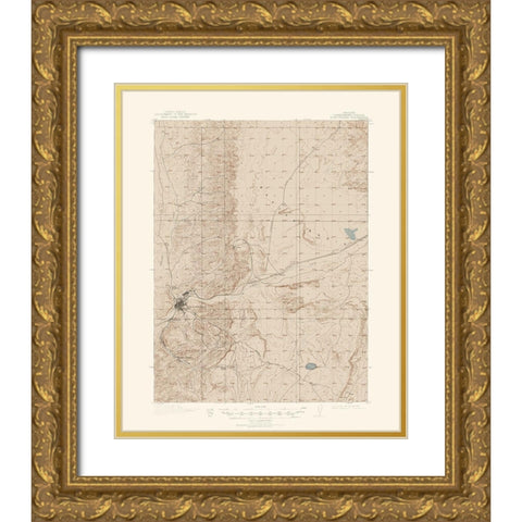 Rock Springs Wyoming Quad - USGS 1910 Gold Ornate Wood Framed Art Print with Double Matting by USGS