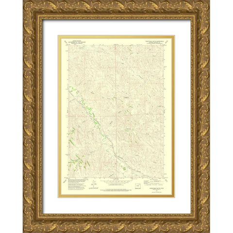 Twentymile Butte Wyoming Quad - USGS 1972 Gold Ornate Wood Framed Art Print with Double Matting by USGS