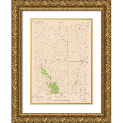 Taylor Ranch Wyoming Quad - USGS 1954 Gold Ornate Wood Framed Art Print with Double Matting by USGS