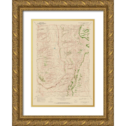 Willow Creek School Wyoming Quad - USGS 1968 Gold Ornate Wood Framed Art Print with Double Matting by USGS