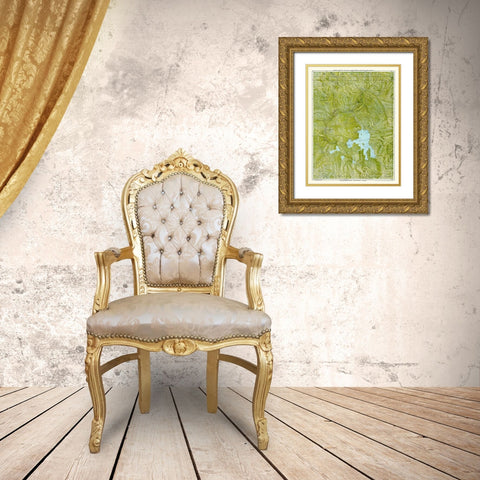 Yellowstone Park - Burlington Route 1898 Gold Ornate Wood Framed Art Print with Double Matting by Poole