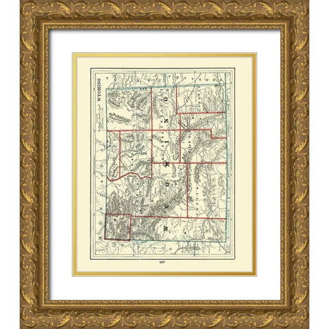 Wyoming - Rathbun 1893 Gold Ornate Wood Framed Art Print with Double Matting by Rathbun
