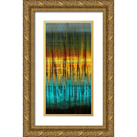 Summer Reeds Dawn I Gold Ornate Wood Framed Art Print with Double Matting by Brey