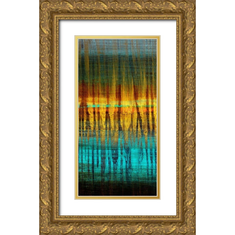 Summer Reeds Dawn III Gold Ornate Wood Framed Art Print with Double Matting by Brey