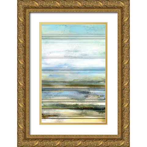 Seaside Panel I Gold Ornate Wood Framed Art Print with Double Matting by Brey