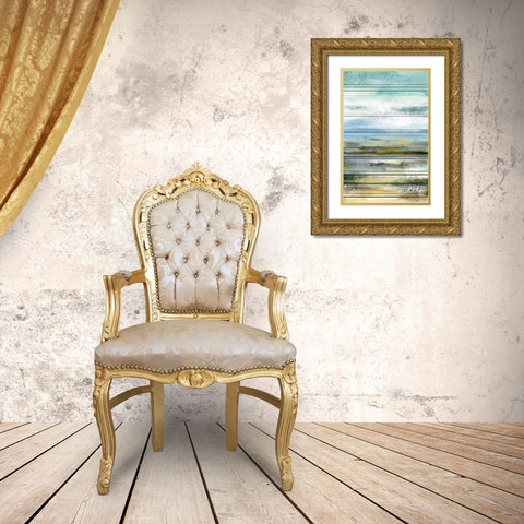 Seaside Panel II Gold Ornate Wood Framed Art Print with Double Matting by Brey