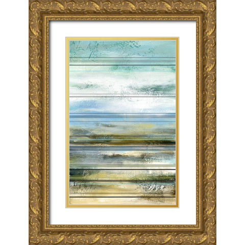 Seaside Panel II Gold Ornate Wood Framed Art Print with Double Matting by Brey