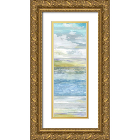 Sunrise Panel I Gold Ornate Wood Framed Art Print with Double Matting by Brey
