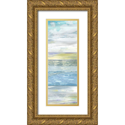Sunrise Panel II Gold Ornate Wood Framed Art Print with Double Matting by Brey