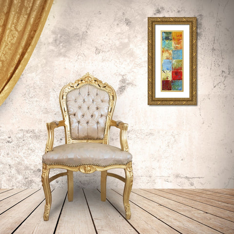 Tapestry Panel II Gold Ornate Wood Framed Art Print with Double Matting by Brey