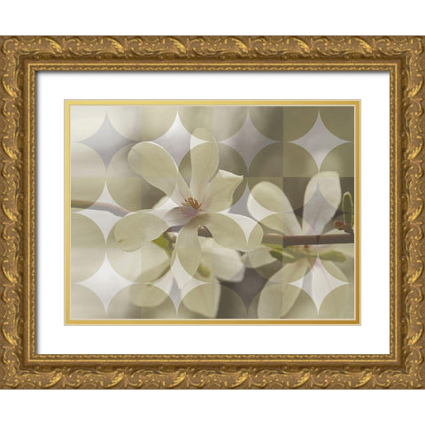 Floral Design I Gold Ornate Wood Framed Art Print with Double Matting by Bartola