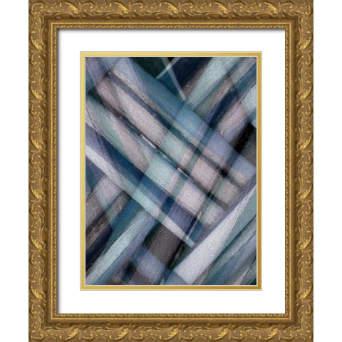 Weave Blue II Gold Ornate Wood Framed Art Print with Double Matting by Franklin