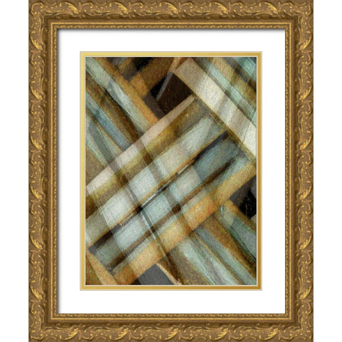 Weave Golden I Gold Ornate Wood Framed Art Print with Double Matting by Franklin