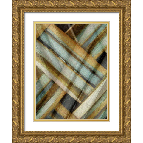 Weave Golden II Gold Ornate Wood Framed Art Print with Double Matting by Franklin