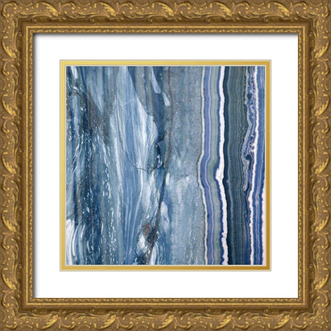 Niagra Blue I Gold Ornate Wood Framed Art Print with Double Matting by Franklin