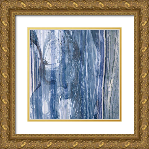 Niagra Blue I Gold Ornate Wood Framed Art Print with Double Matting by Franklin