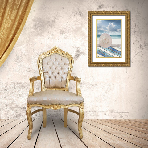 Beachside II Gold Ornate Wood Framed Art Print with Double Matting by Franklin