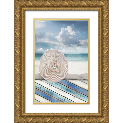 Beachside II Gold Ornate Wood Framed Art Print with Double Matting by Franklin