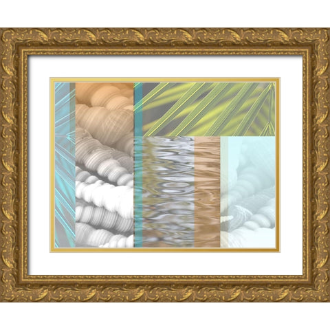 Beachside Gold Ornate Wood Framed Art Print with Double Matting by Franklin