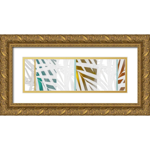 Palm Shapes II Gold Ornate Wood Framed Art Print with Double Matting by Franklin