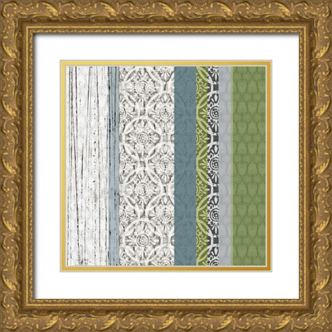 Panel B Gold Ornate Wood Framed Art Print with Double Matting by Franklin