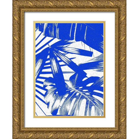 Tropical Blue II Gold Ornate Wood Framed Art Print with Double Matting by Franklin