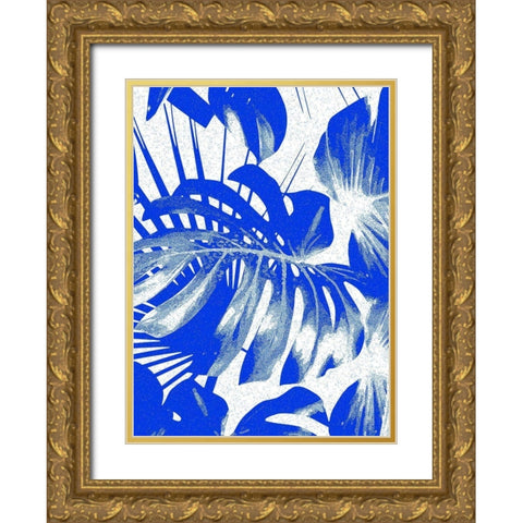 Tropical Blue IV Gold Ornate Wood Framed Art Print with Double Matting by Franklin