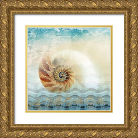 Nautilus Gold Ornate Wood Framed Art Print with Double Matting by Franklin